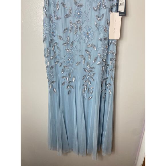 NWT ADRIANNA PAPELL DRESS GOWN 16W BLUE MOTHER OF THE BRIDE FORMAL EVENING - Picture 10 of 15